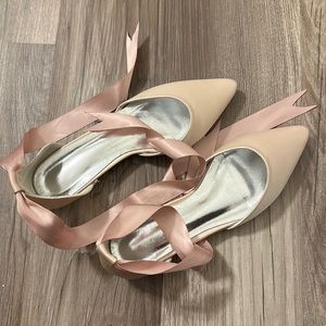 Wedding Ribbon Lace Up Flats